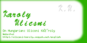 karoly ulicsni business card